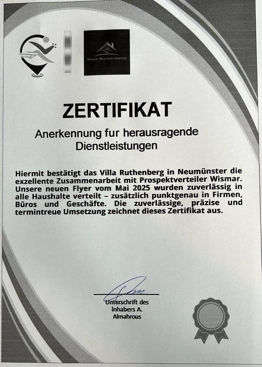 Auszeichnung Villa Ruthenberg